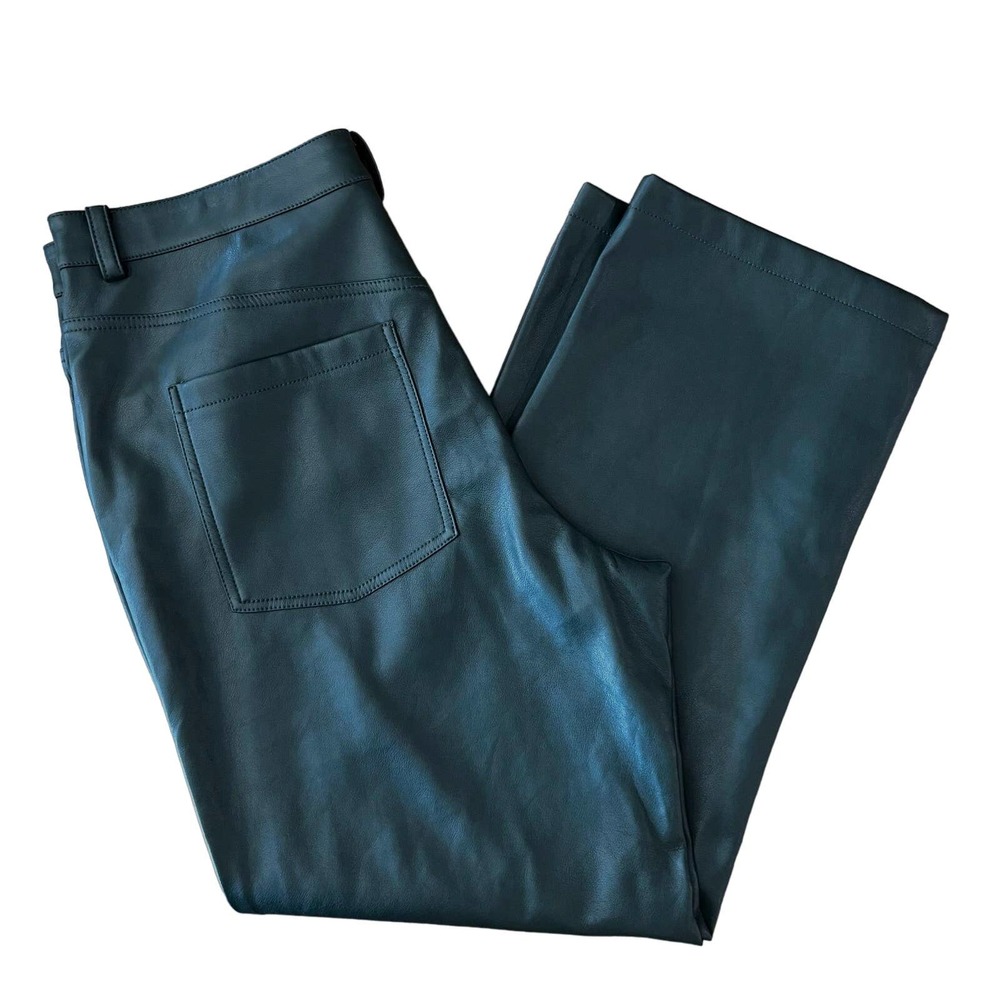 Avec Les Filles Pants trousers forest green Faux Leather XL casual Anthropology
